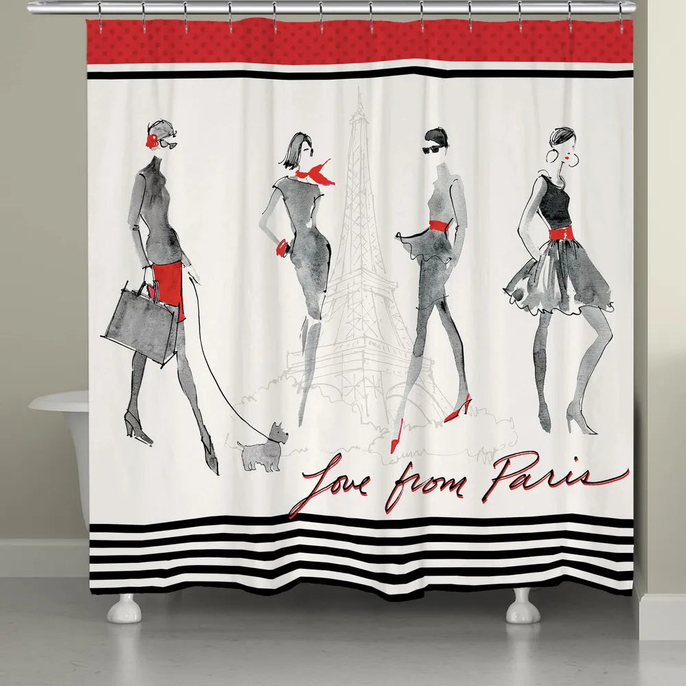 Red Flair Shower Curtain 