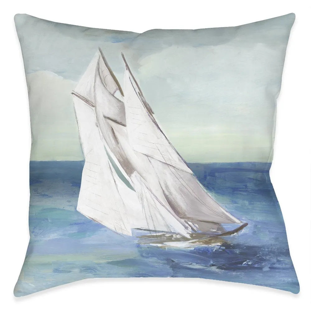 Sail the Ocean Blue Outdoor Decorative Pillow