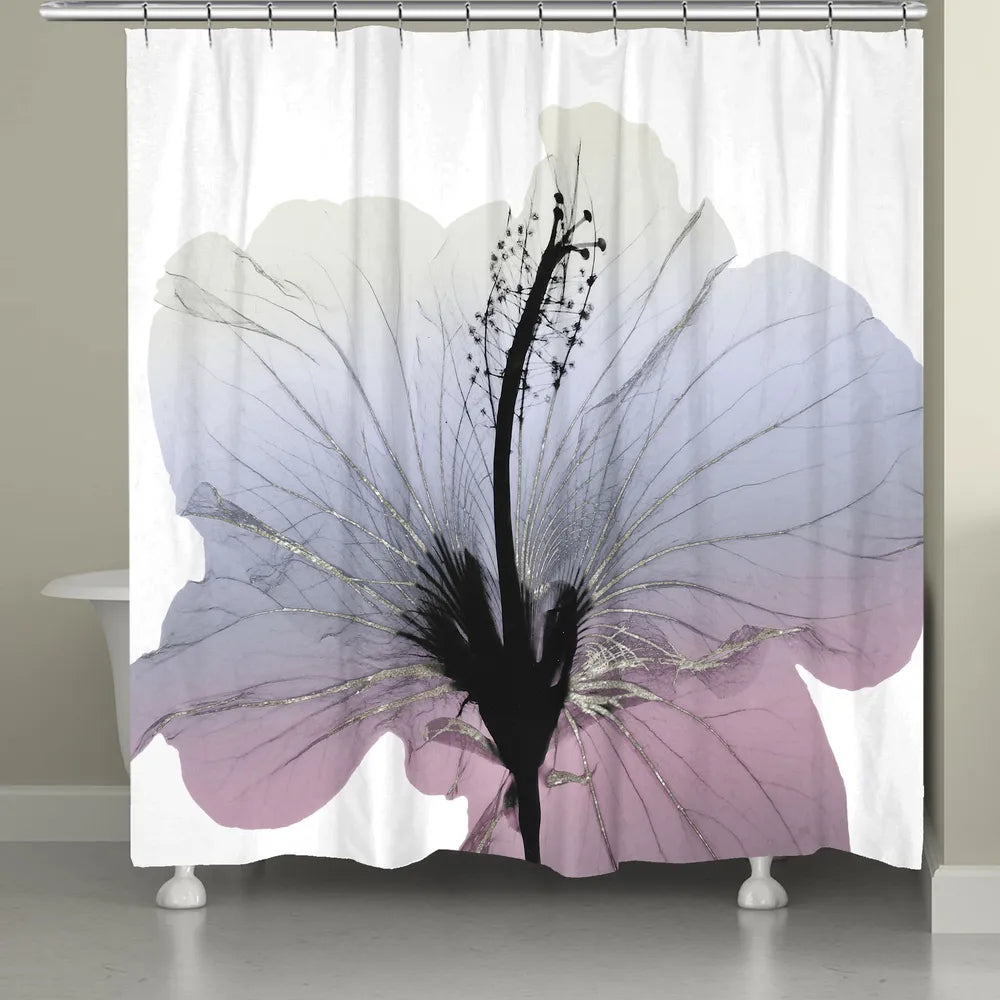 Wild Grape Hibiscus X-Ray Flower Shower Curtain 