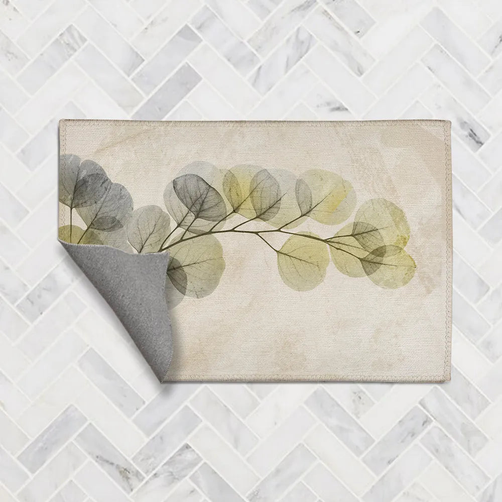 Smoky X-Ray of Eucalyptus Leaves Accent Rug