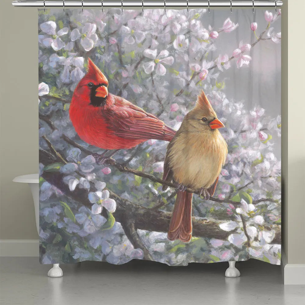 Spring Time Cardinal Shower Curtain
