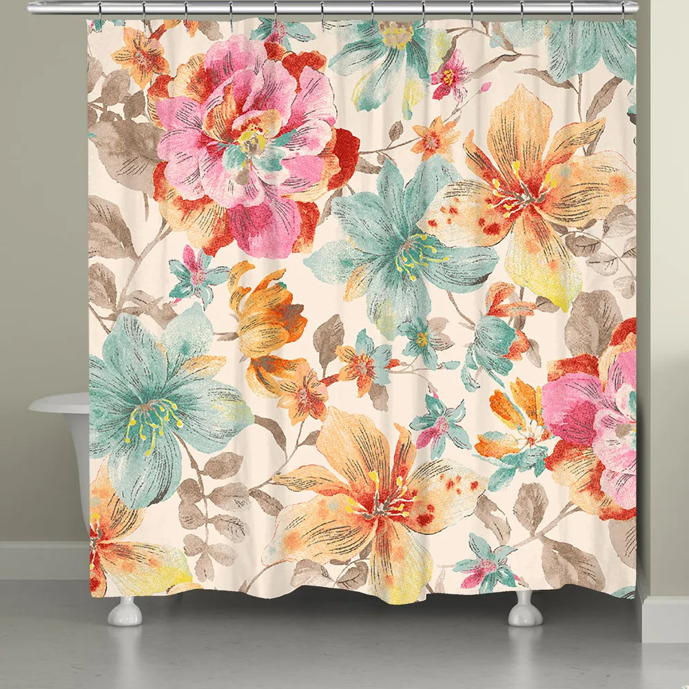 Sweet Warm Summer Lilies Shower Curtain