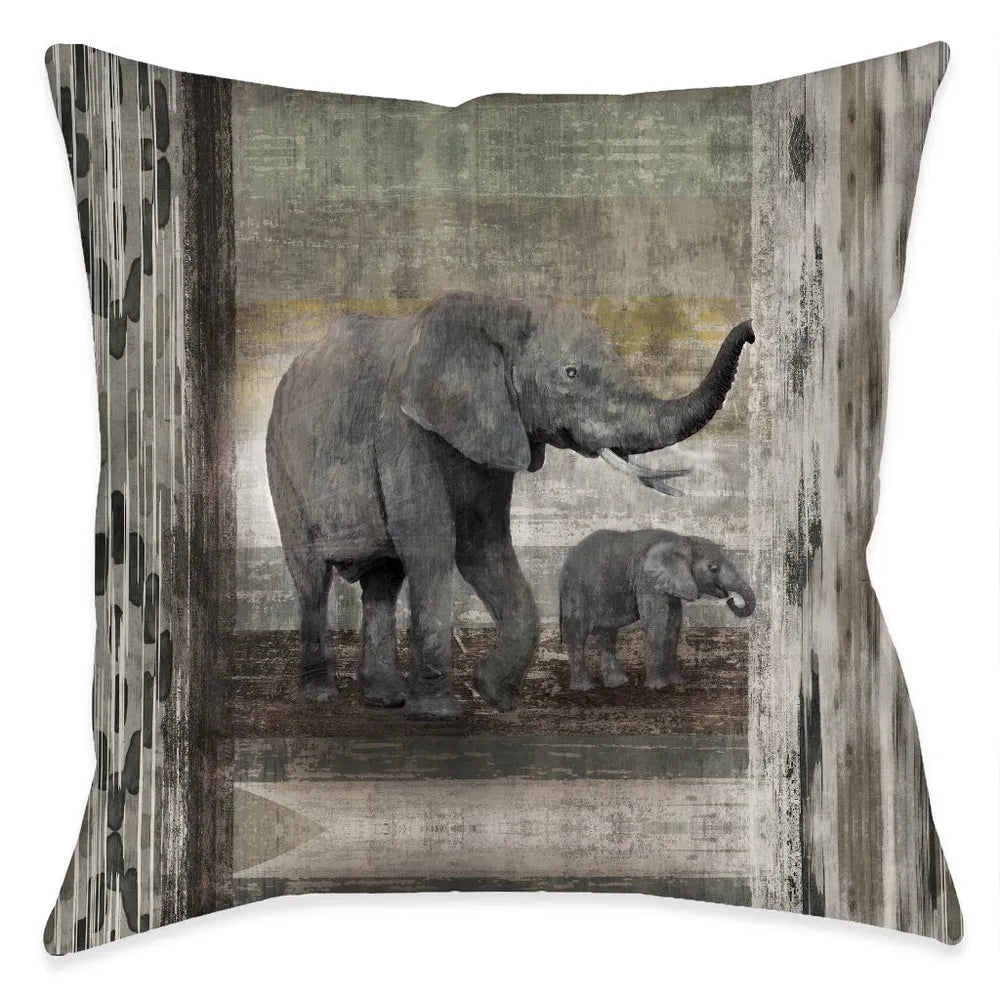 Tribal Elephant Outdoor Decorative Pillow