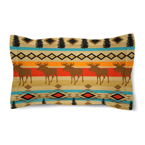 Tribal Lodge Moose Comforter Sham