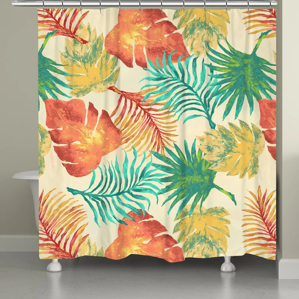 Tropical Havana Palm Leaves Shower Curtain