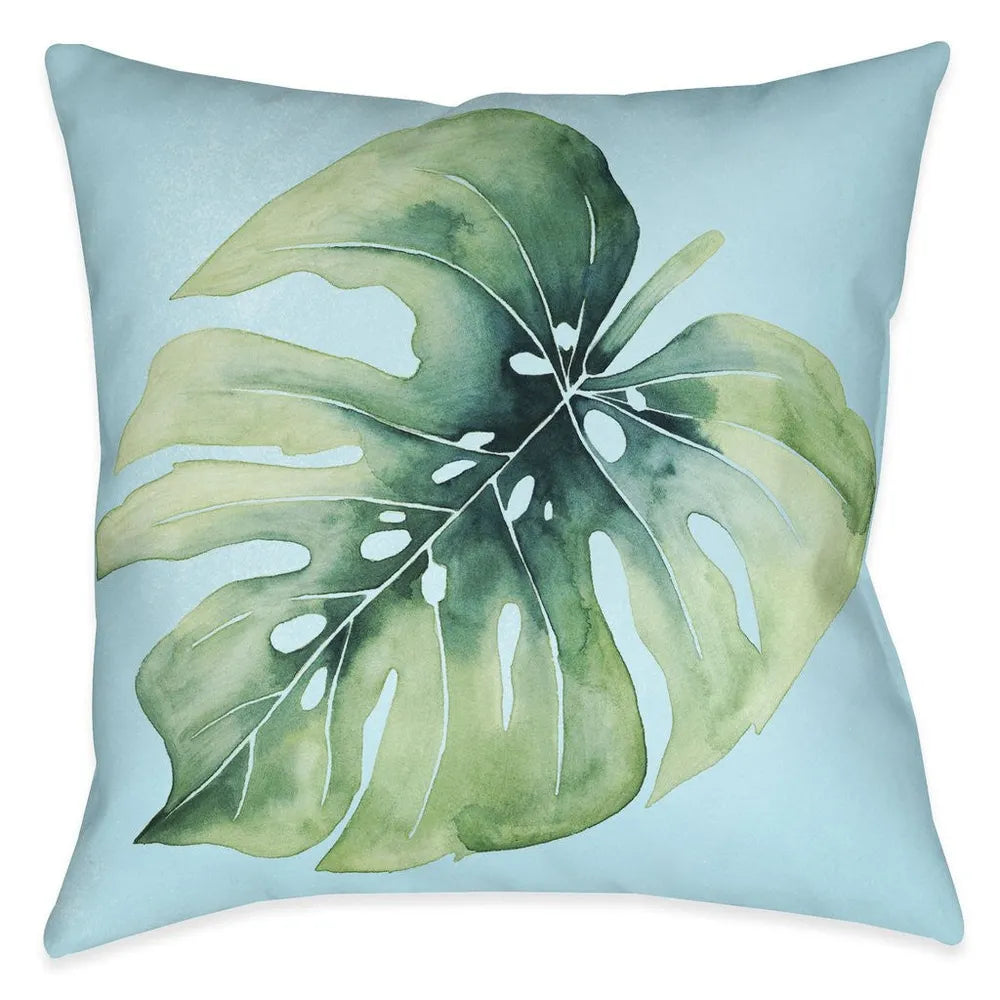 Tropical Palm Tree Leaves I Outdoor Decorative Pillow