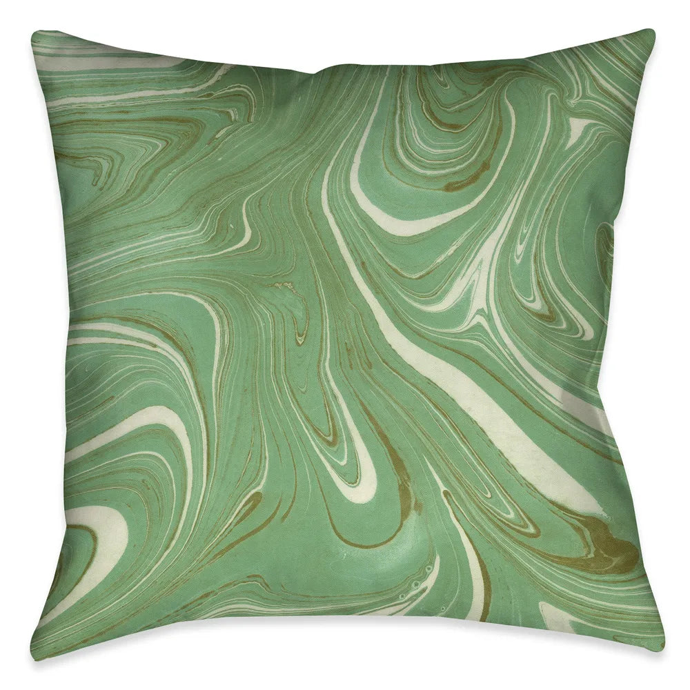 Green Marble Outdoor Decorative Pillow