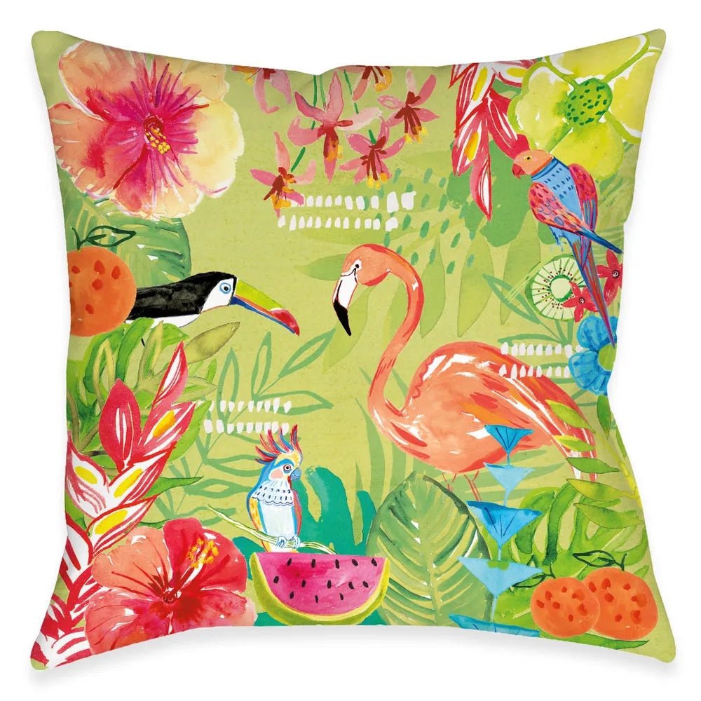 Tutti Fruity Stay Wild Outdoor Decorative Pillow