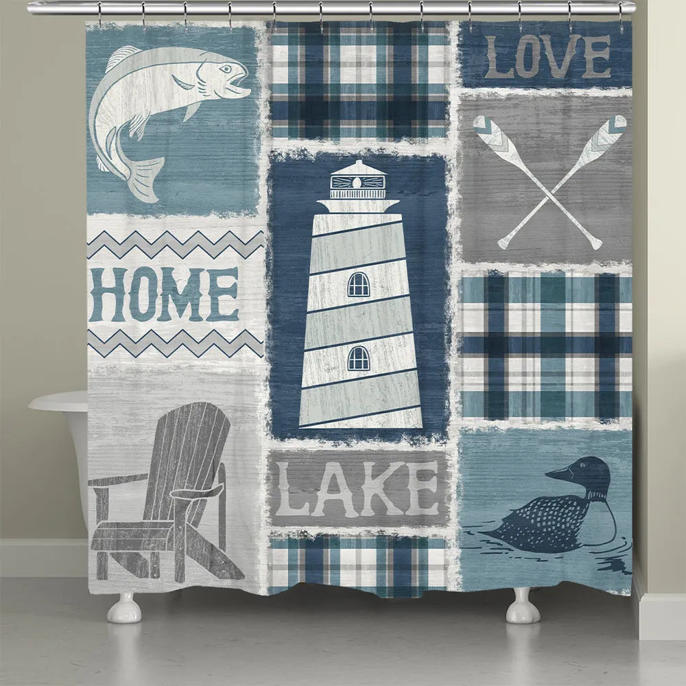 Up North Patchwork Shower Curtain