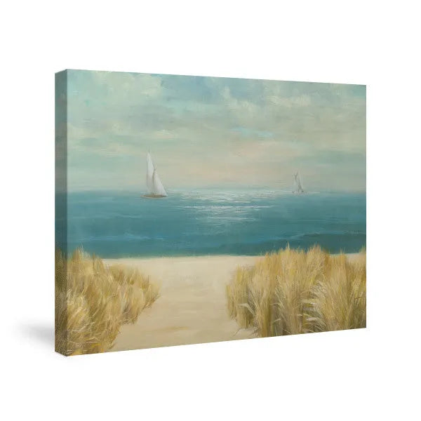 Seascape with Boat Canvas Wall Art 