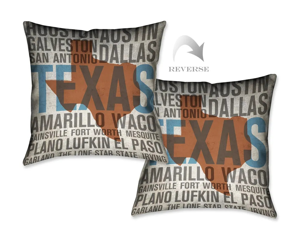 States - Texas Indoor Decorative Pillow 