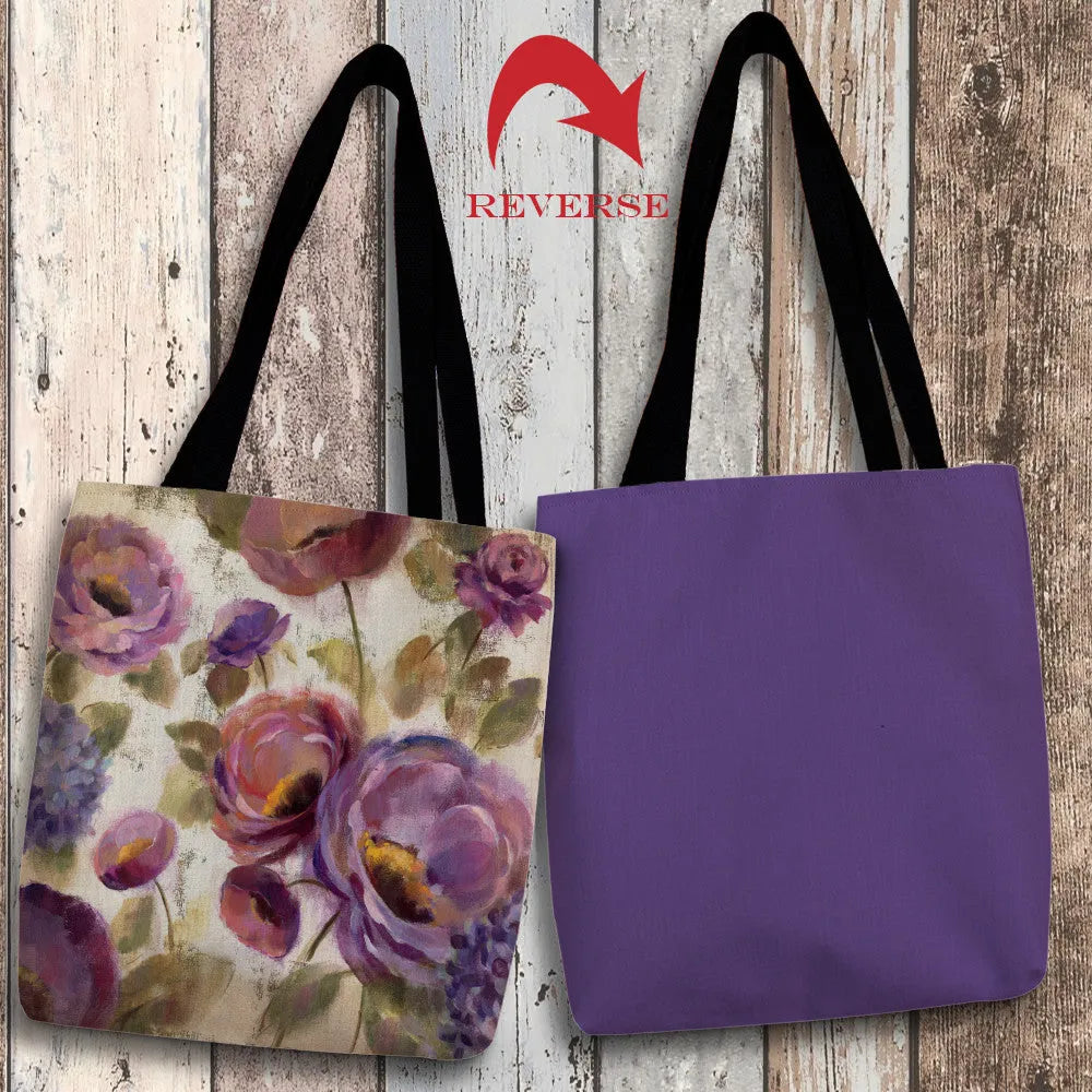 Blue and Purple Flower Song II Canvas Tote Bag 