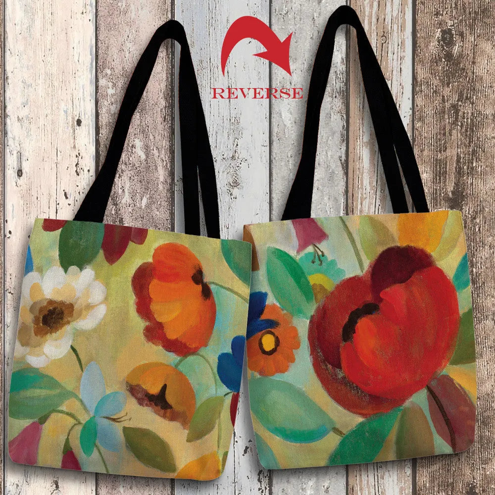 Summer Floral II Canvas Tote Bag 