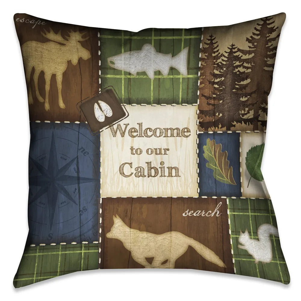 Welcome to Our Cabin Indoor Decorative Pillow