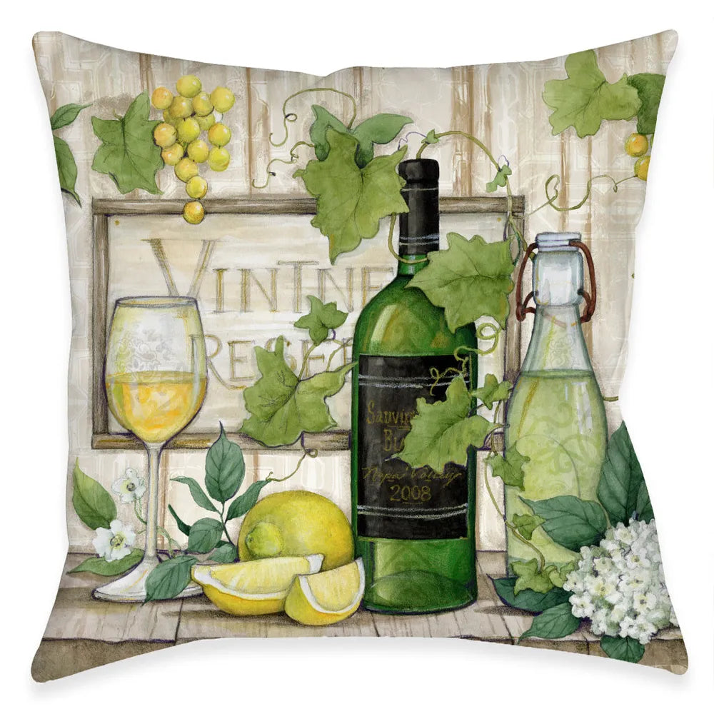 Wine Vines and Lemons Indoor Decorative Pillow