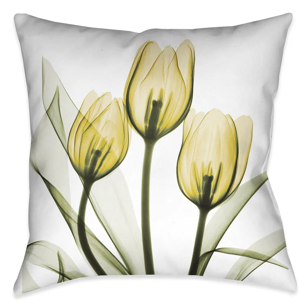 Golden X-Ray Tulips Pillow
