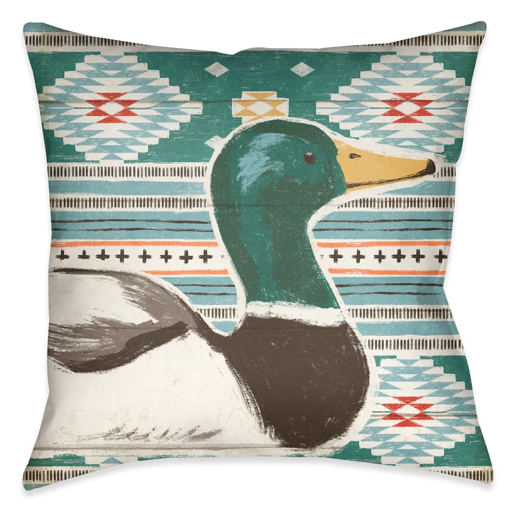 Colorful Duck III Outdoor Decorative Pillow