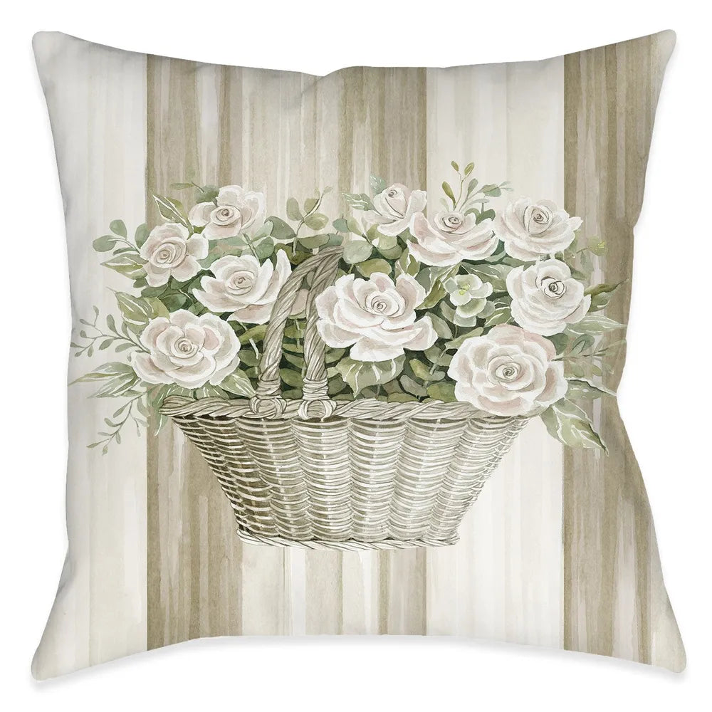 Loving Floral Basket Pickings Outdoor Decorative Pillow