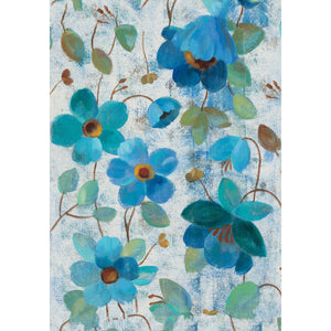 Floral Embroidery Teal II Canvas Wall Art