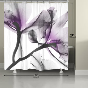Lavender Cyclamen X-Ray Flowers Shower Curtain