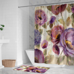 Purple Floral Garden Shower Curtain
