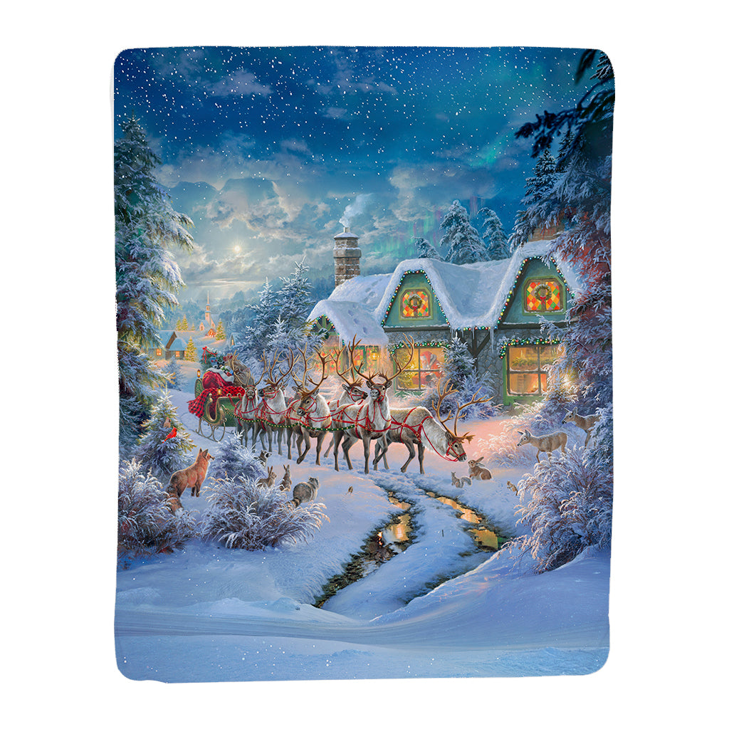 Christmas Magic Sherpa Throw Blanket