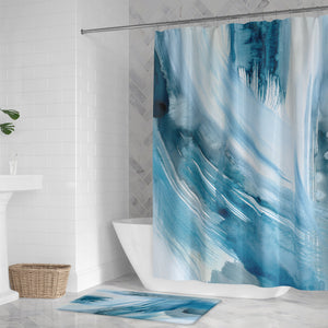kathy ireland® HOME Abstract Blues ll Shower Curtain