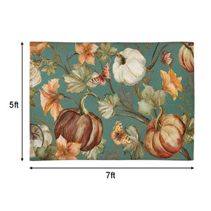 Autumn Vines Dusty Teal Outdoor Area Rug