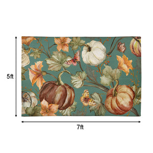 Autumn Vines Dusty Teal Chenille Area Rug