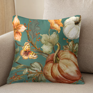 Autumn Vines Dusty Teal Decorative Pillow