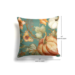 Autumn Vines Dusty Teal Decorative Pillow