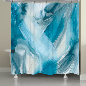kathy ireland® HOME Abstract Blues l Shower Curtain