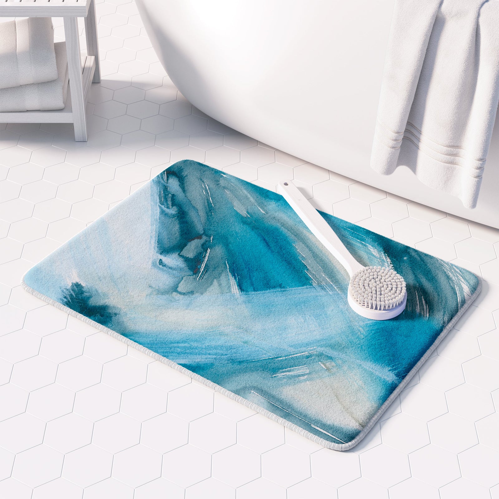 kathy ireland® HOME Abstract Blues l Memory Foam Rug