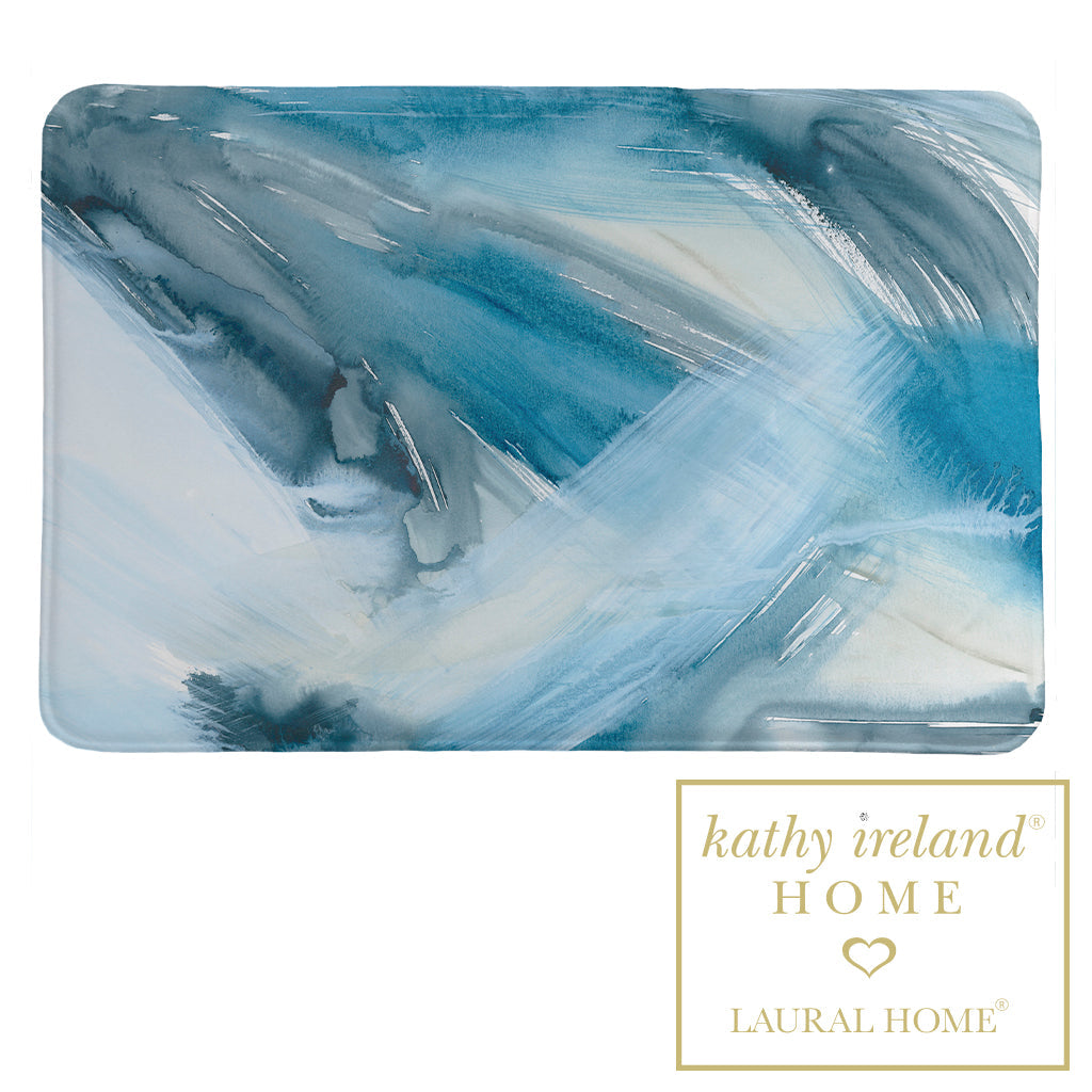 kathy ireland® HOME Abstract Blues l Memory Foam Rug