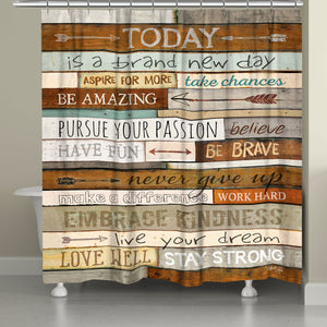 Inspiring Mantra Shower Curtain