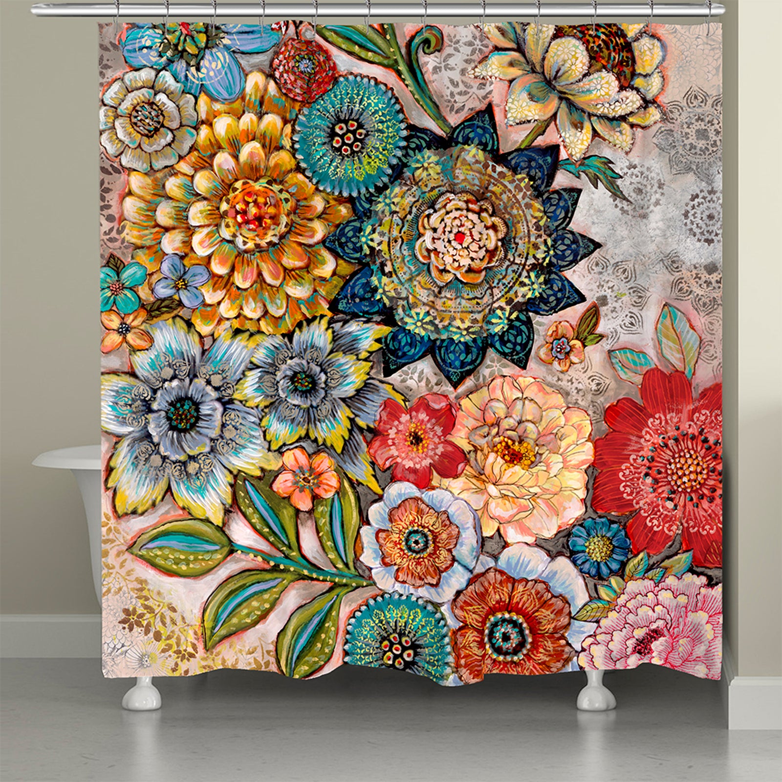 Boho Bouquet Shower Curtain