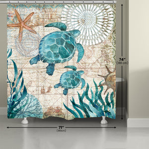 Bay Turtles Shower Curtain