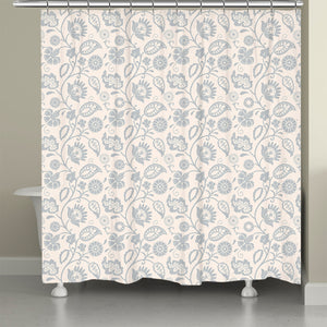 kathy ireland® HOME Bellini Floral Scroll Neutral Shower Curtain