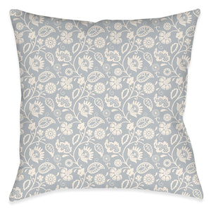 kathy ireland® HOME Bellini Floral Scroll Light Gray Outdoor Decorative Pillow