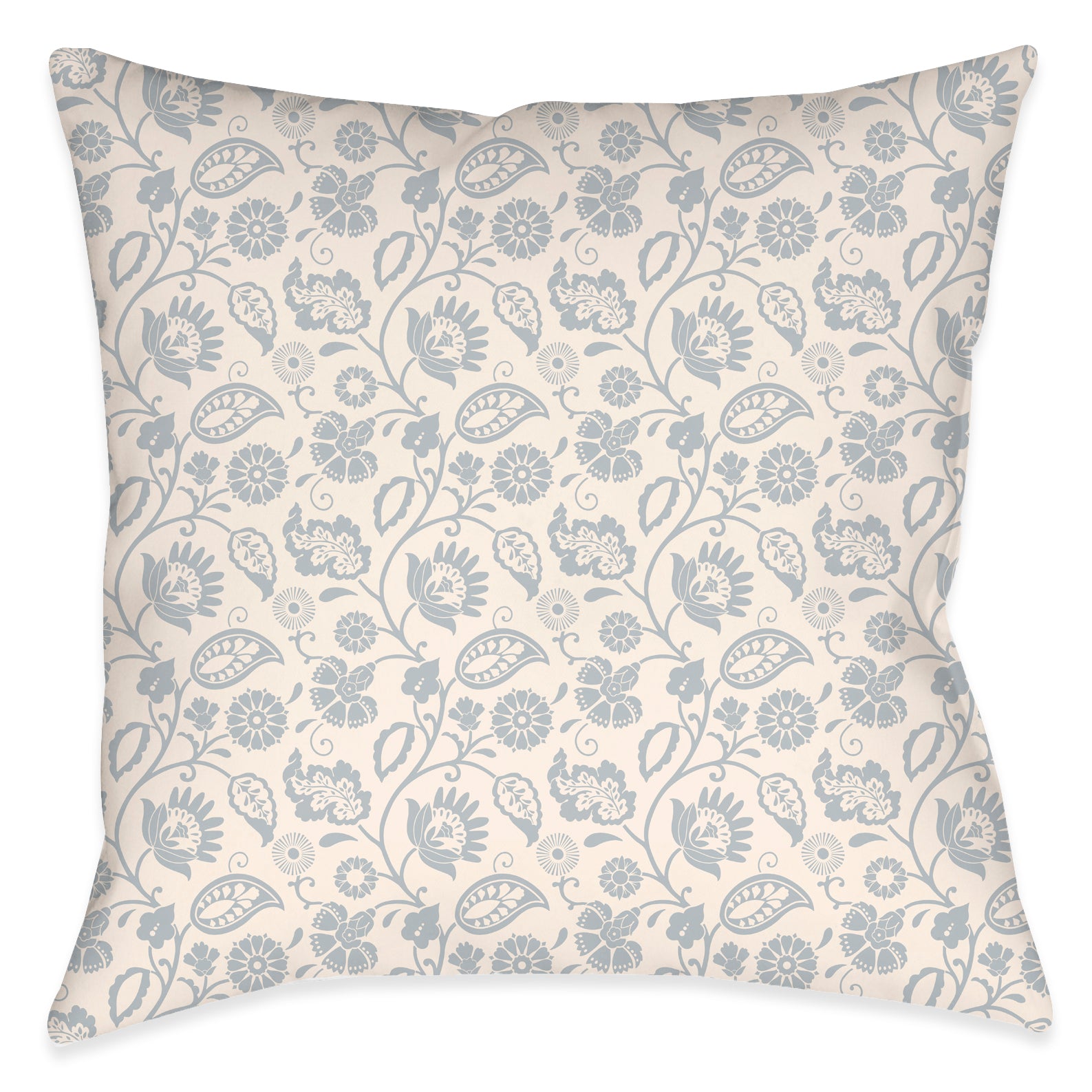 Bellini Floral Scroll Neutral Outdoor Decorative Pillow