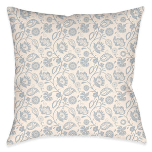 kathy ireland® HOME Bellini Floral Scroll Neutral Outdoor Decorative Pillow