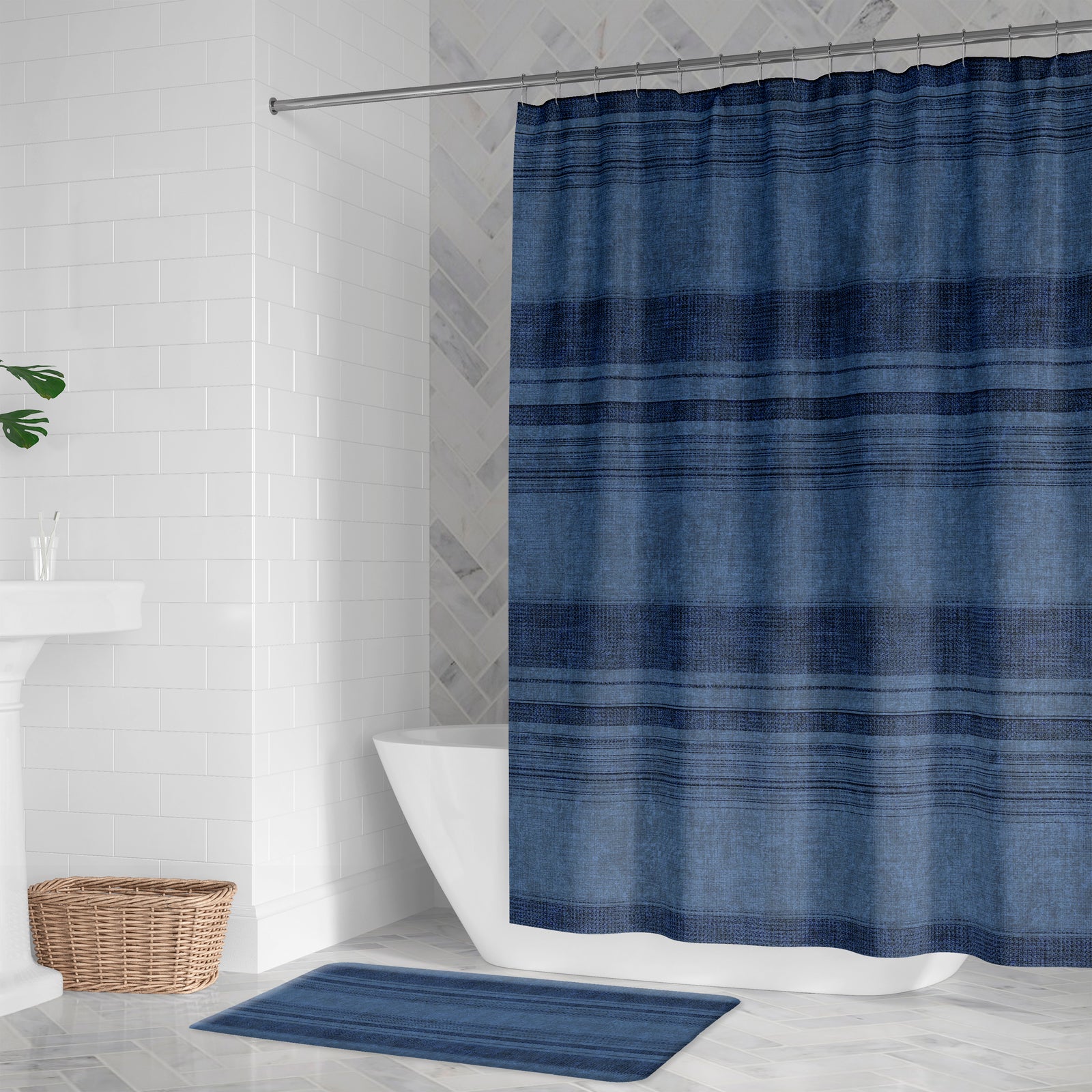 Big Sky Denim Shower Curtain