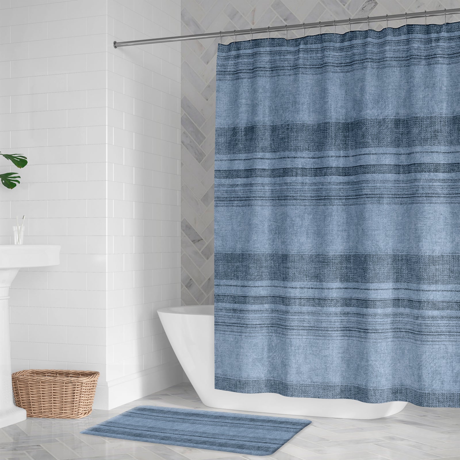 Big Sky Dusty Blue Shower Curtain