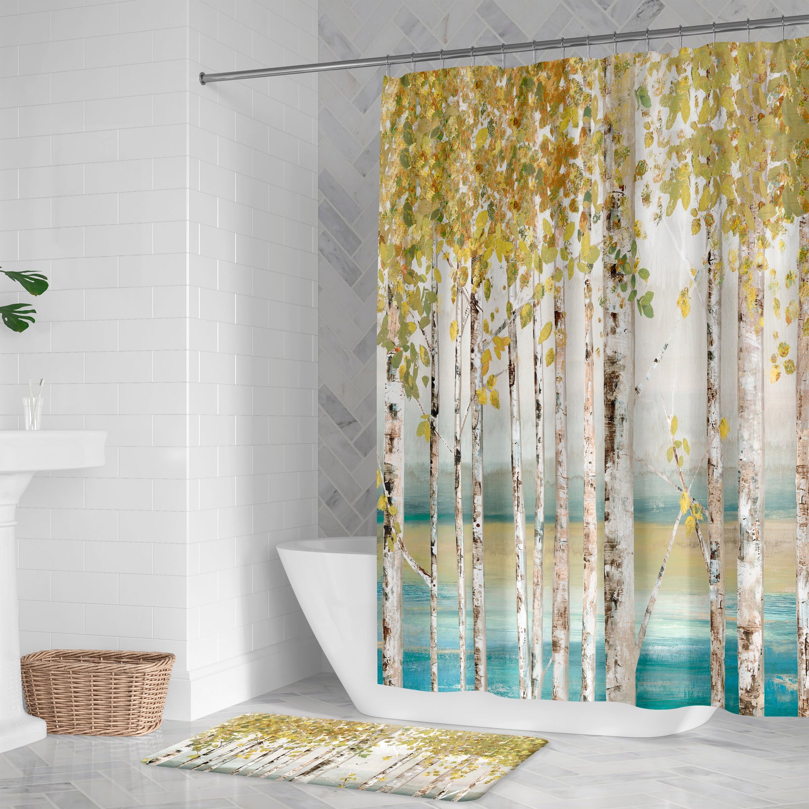 Birches Of Autumn Shower Curtain