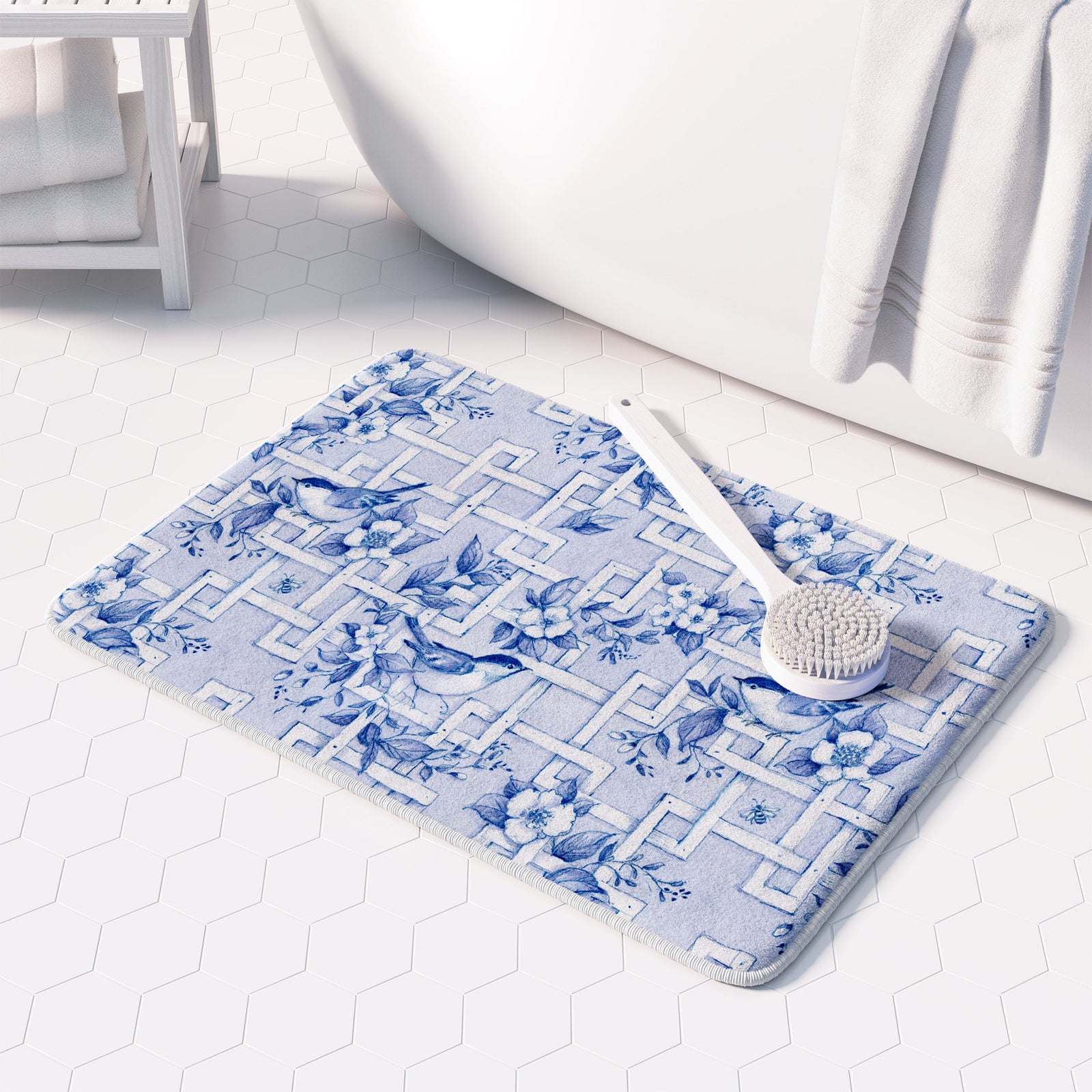 kathy ireland® HOME Birds and Lattice Memory Foam Rug