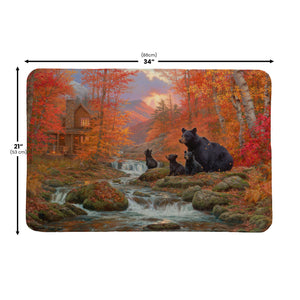 Black Bear Cabin Memory Foam Rug