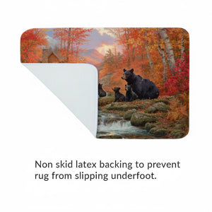 Black Bear Cabin Memory Foam Rug