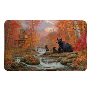 Black Bear Cabin Memory Foam Rug