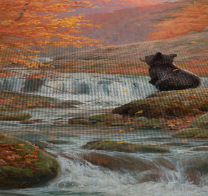 Black Bear Cabin Shower Curtain