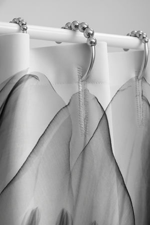 Monochromatic Black Tulips Shower Curtain